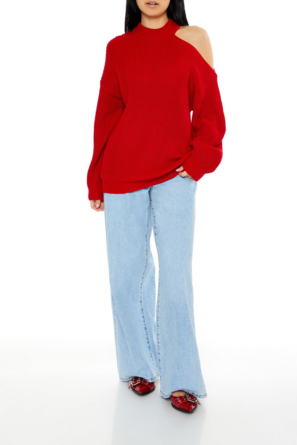 Asymmetrical Open-Shoulder Sweater-Feelings Star