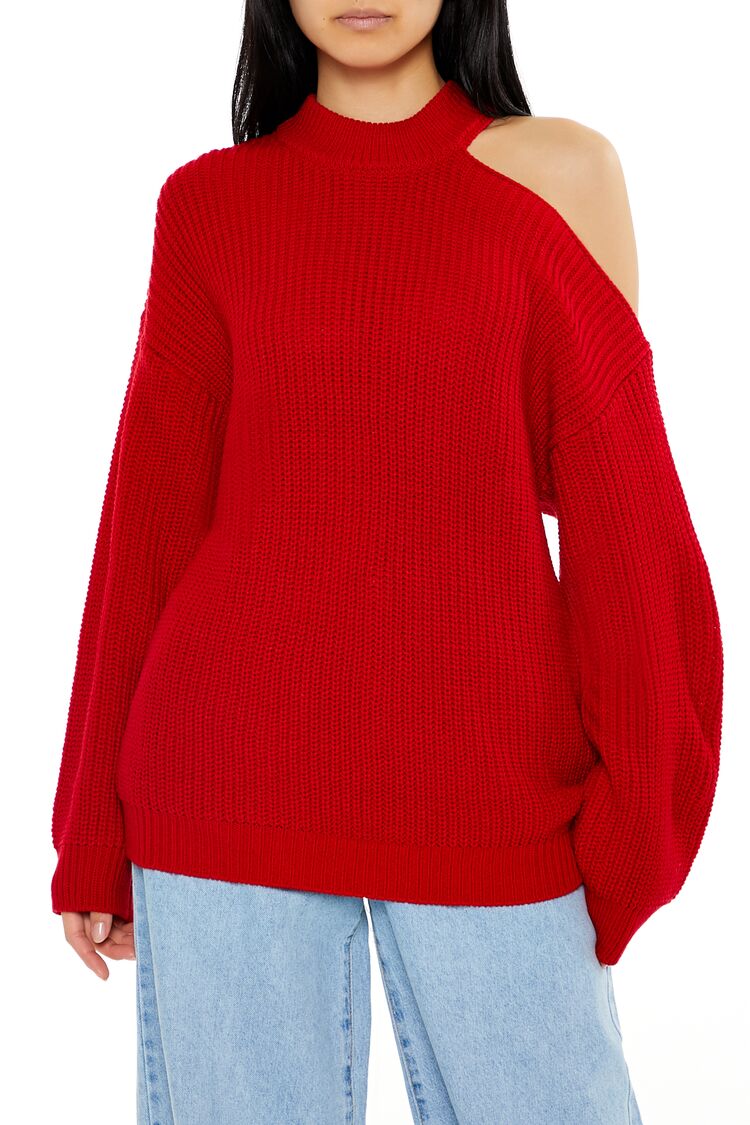 Asymmetrical Open-Shoulder Sweater-Feelings Star