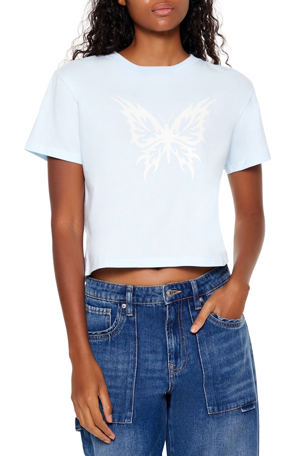 Butterfly Graphic Baby Tee-Feelings Star