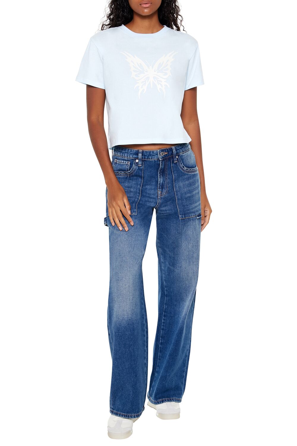 Butterfly Graphic Baby Tee-Feelings Star