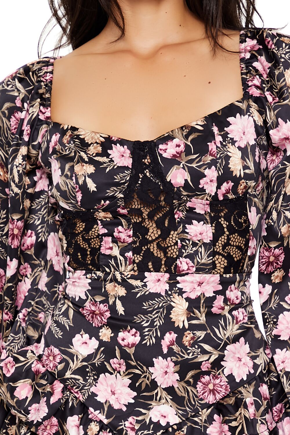 Tiered Floral Tie-Back Mini Dress-Feelings Star