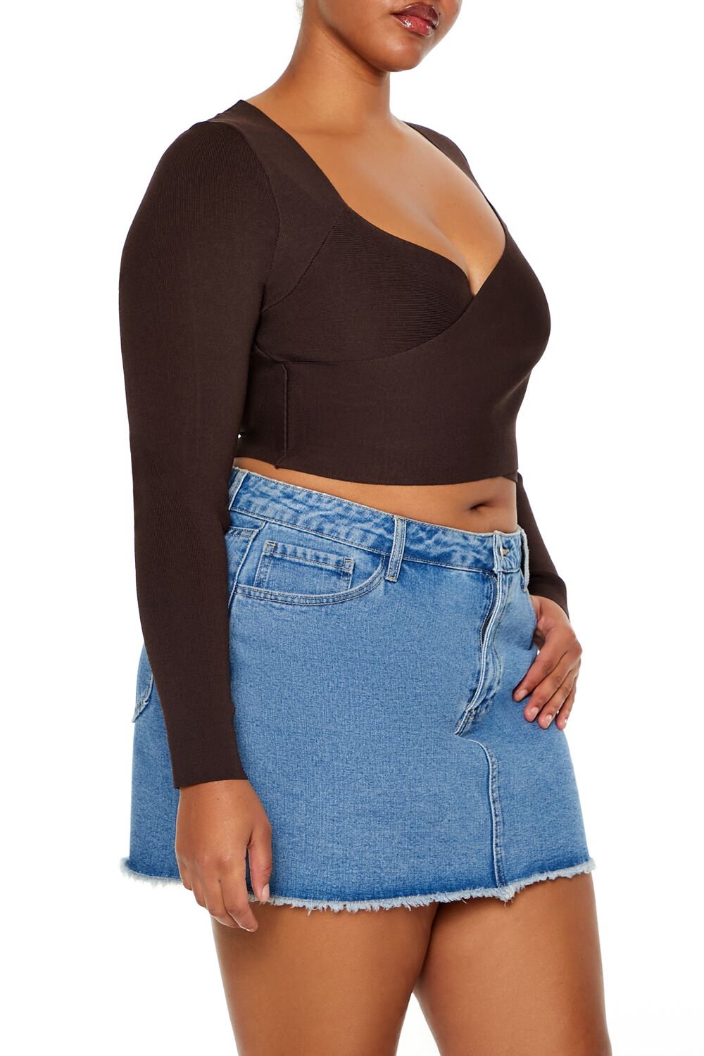 Plus Size Crossover Sweater-Feelings Star