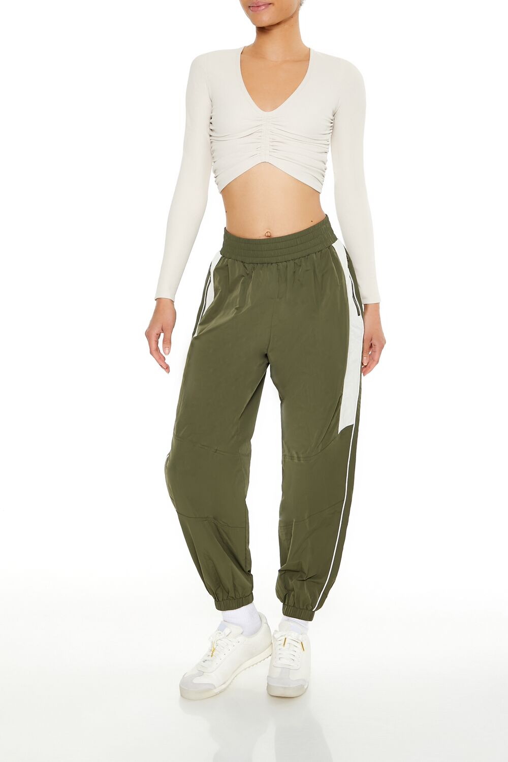 Active Ruched Crop Top-Feelings Star