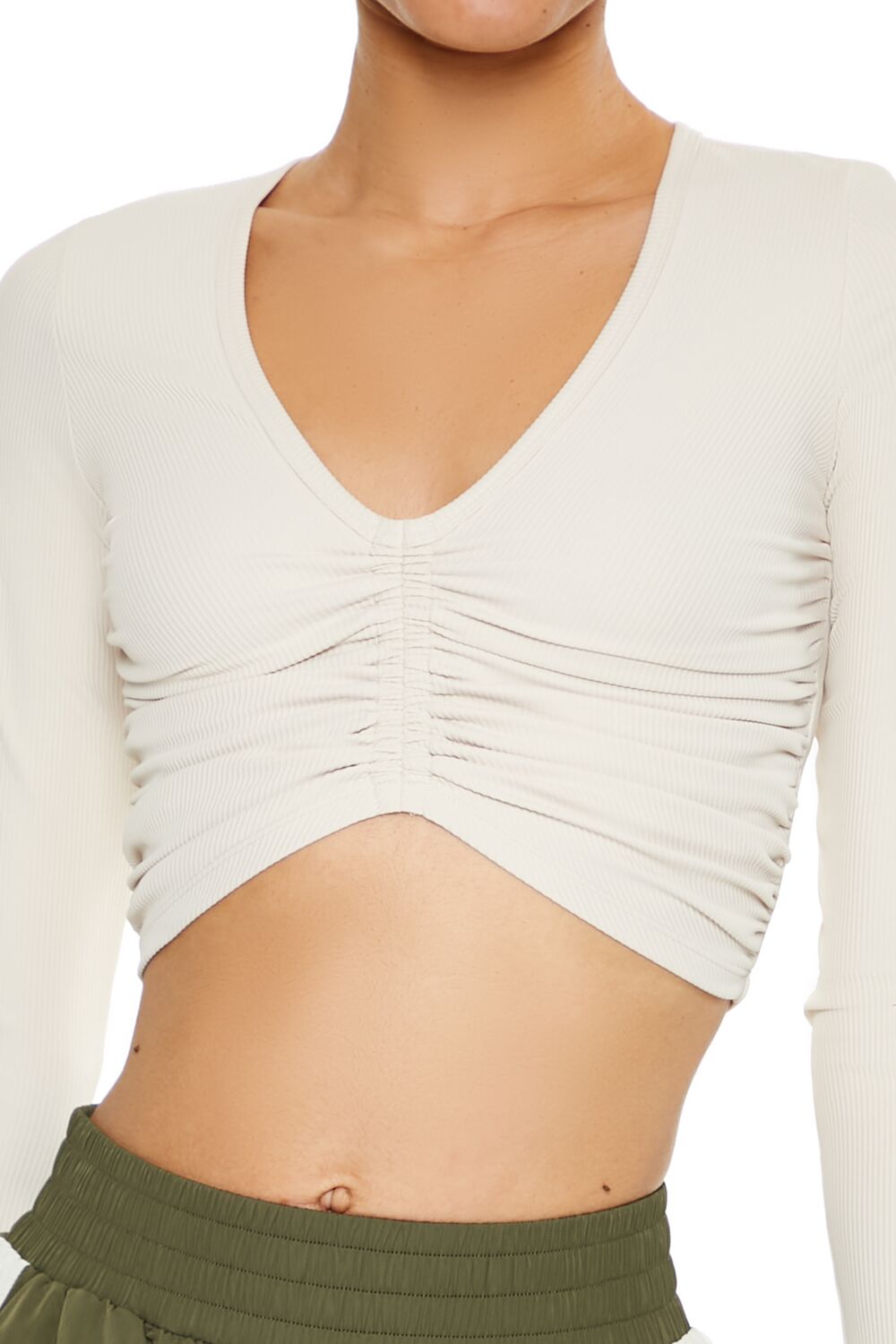 Active Ruched Crop Top-Feelings Star
