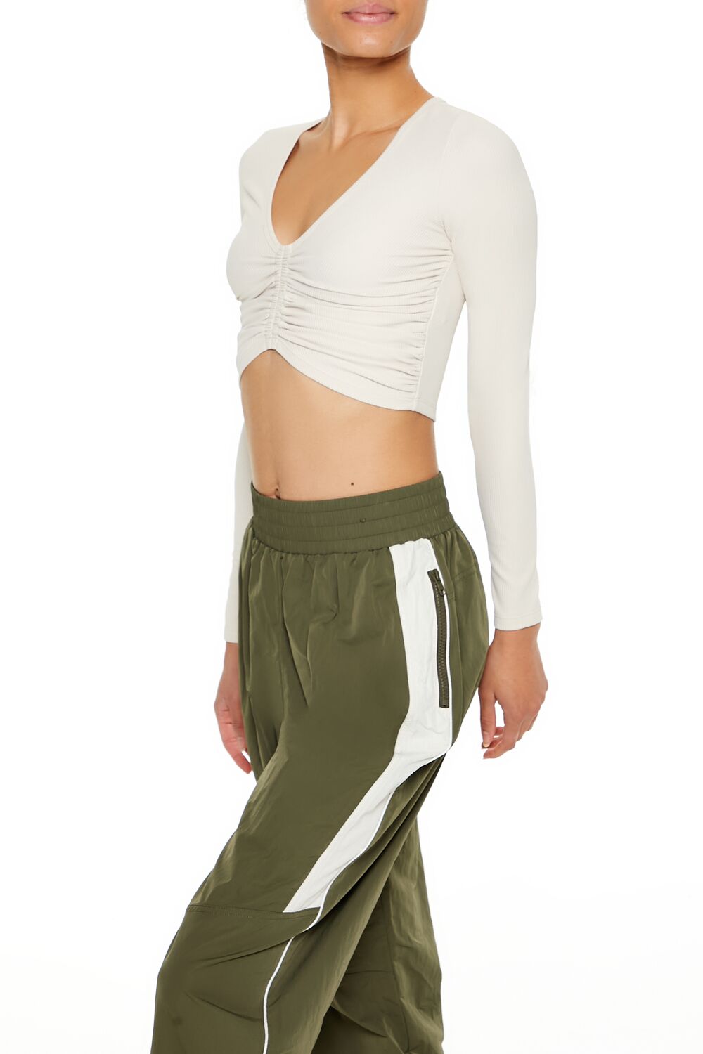 Active Ruched Crop Top-Feelings Star