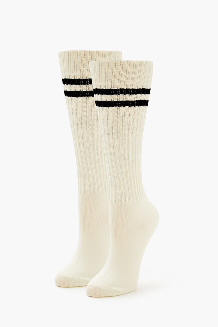 Varsity-Striped Ribbed Socks-Feelings Star