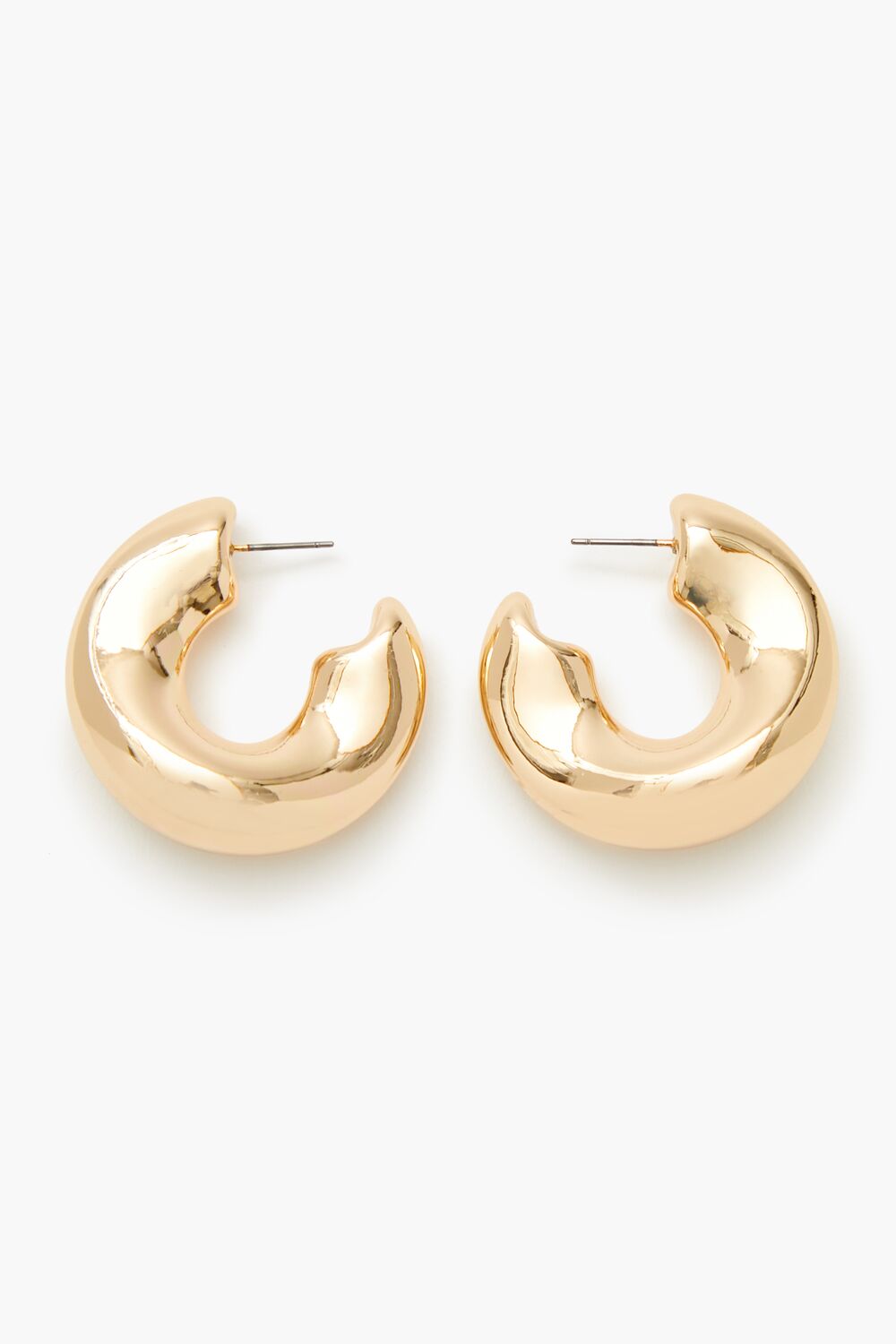 Thick Smooth Hoop Earrings-Feelings Star