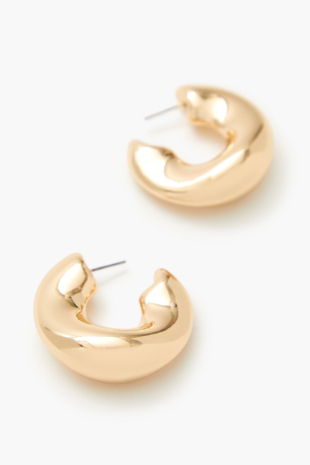 Thick Smooth Hoop Earrings-Feelings Star