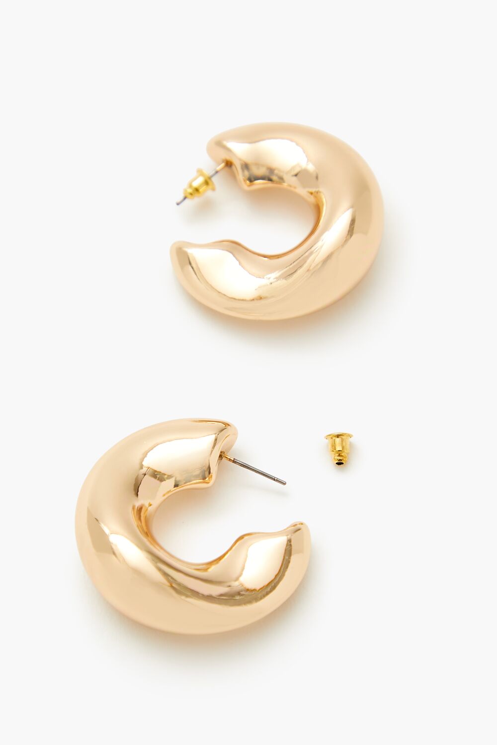 Thick Smooth Hoop Earrings-Feelings Star