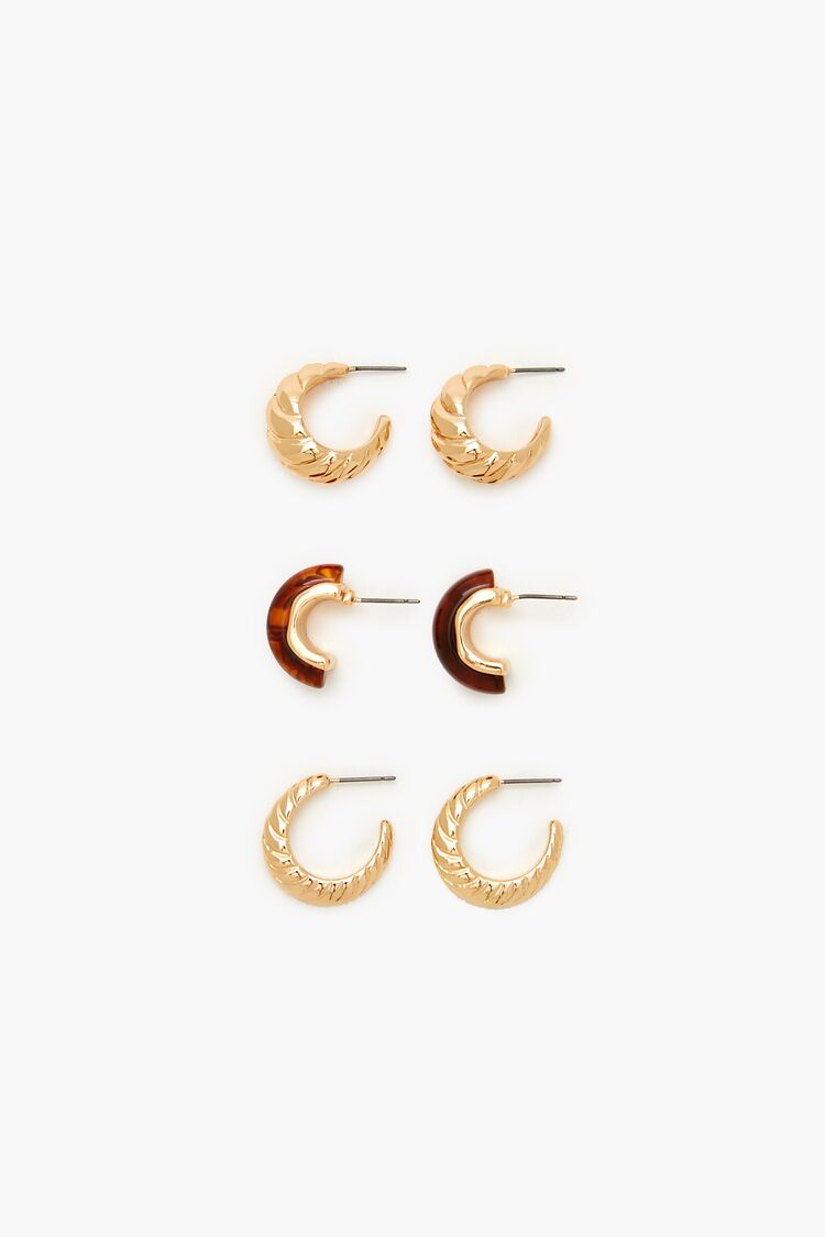 Twisted Marble Hoop Earring Set-Feelings Star