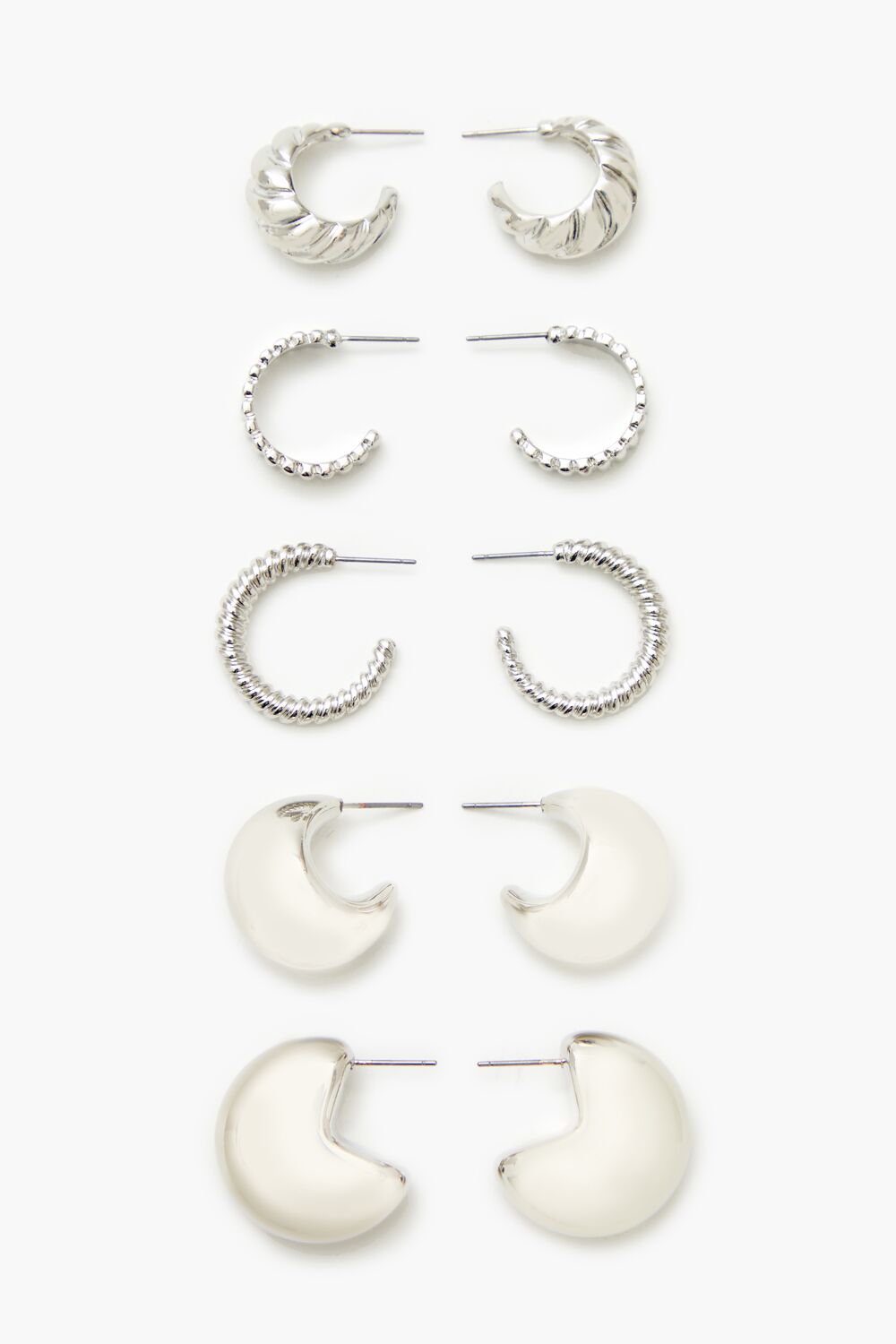 Twisted & Etched Hoop Earring Set-Feelings Star