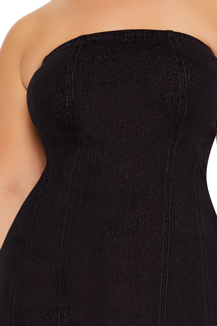 Plus Size Denim Tube Dress-Feelings Star