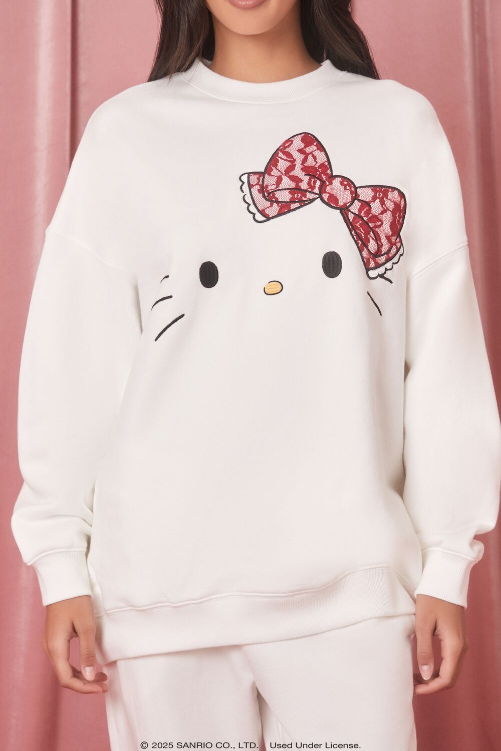 Embroidered Hello Kitty Pullover-Feelings Star