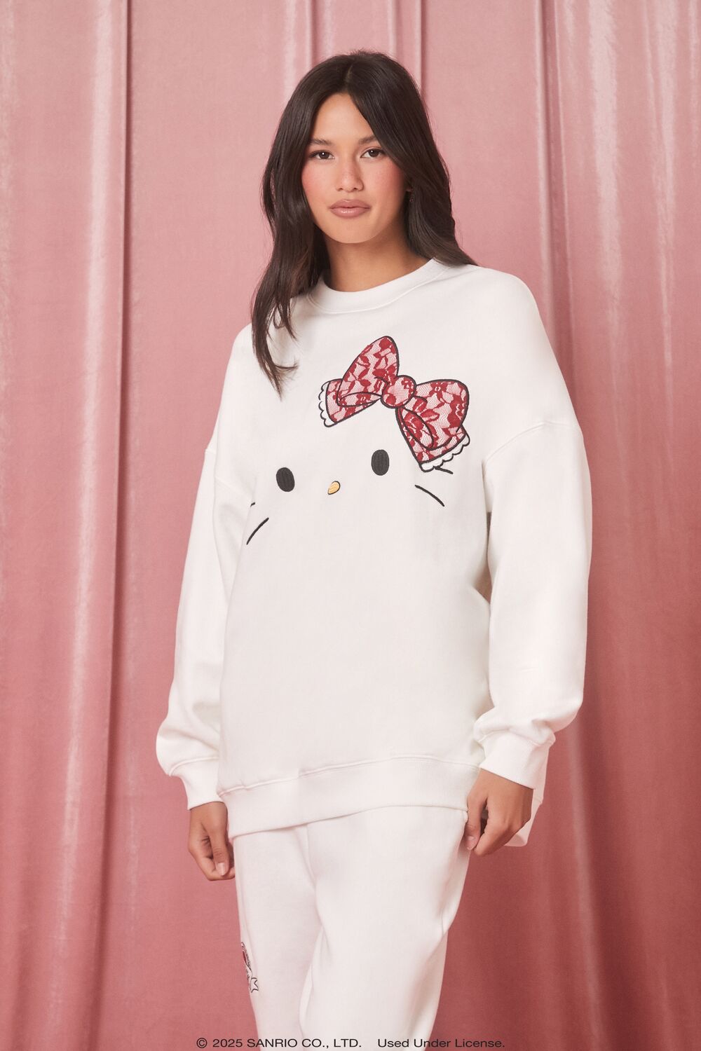 Embroidered Hello Kitty Pullover-Feelings Star