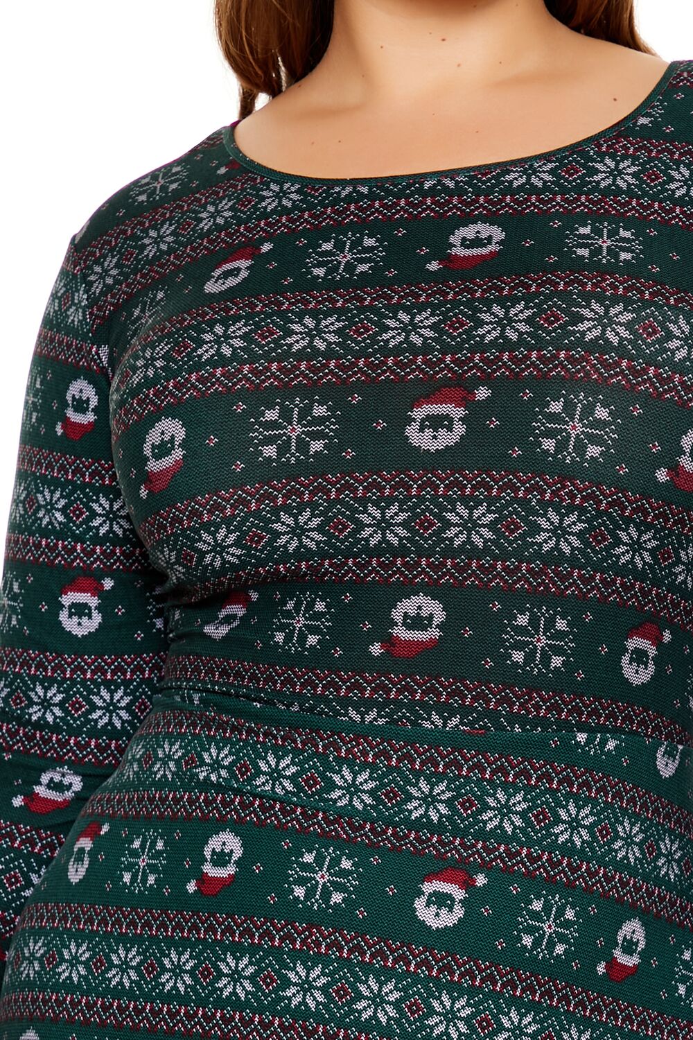 Plus Size Fair Isle Mini Dress & Scrunchie Set-Feelings Star