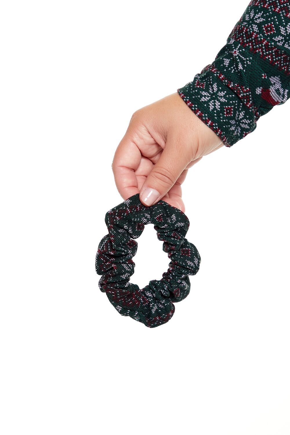 Plus Size Fair Isle Mini Dress & Scrunchie Set-Feelings Star