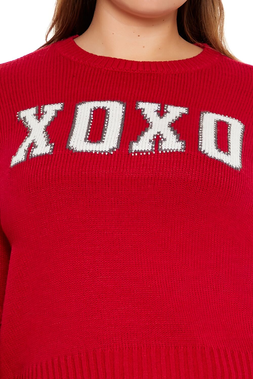 Plus Size XOXO Crew Sweater-Feelings Star
