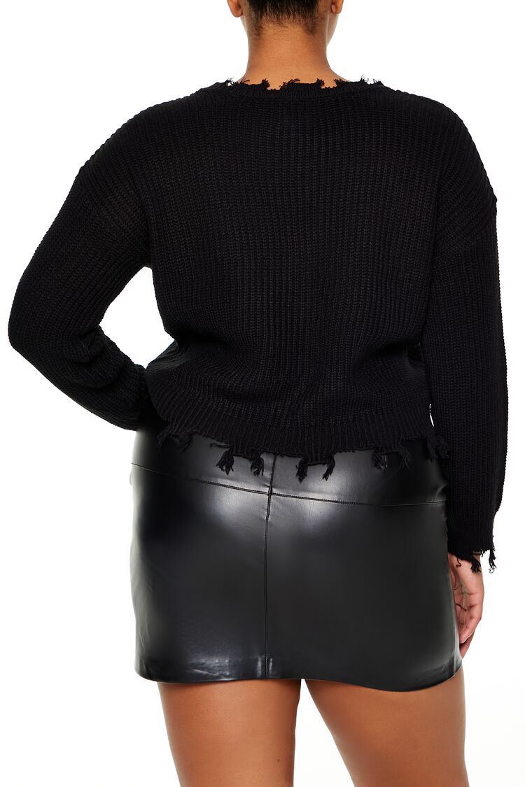 Plus Size Love Embroidered Sweater-Feelings Star