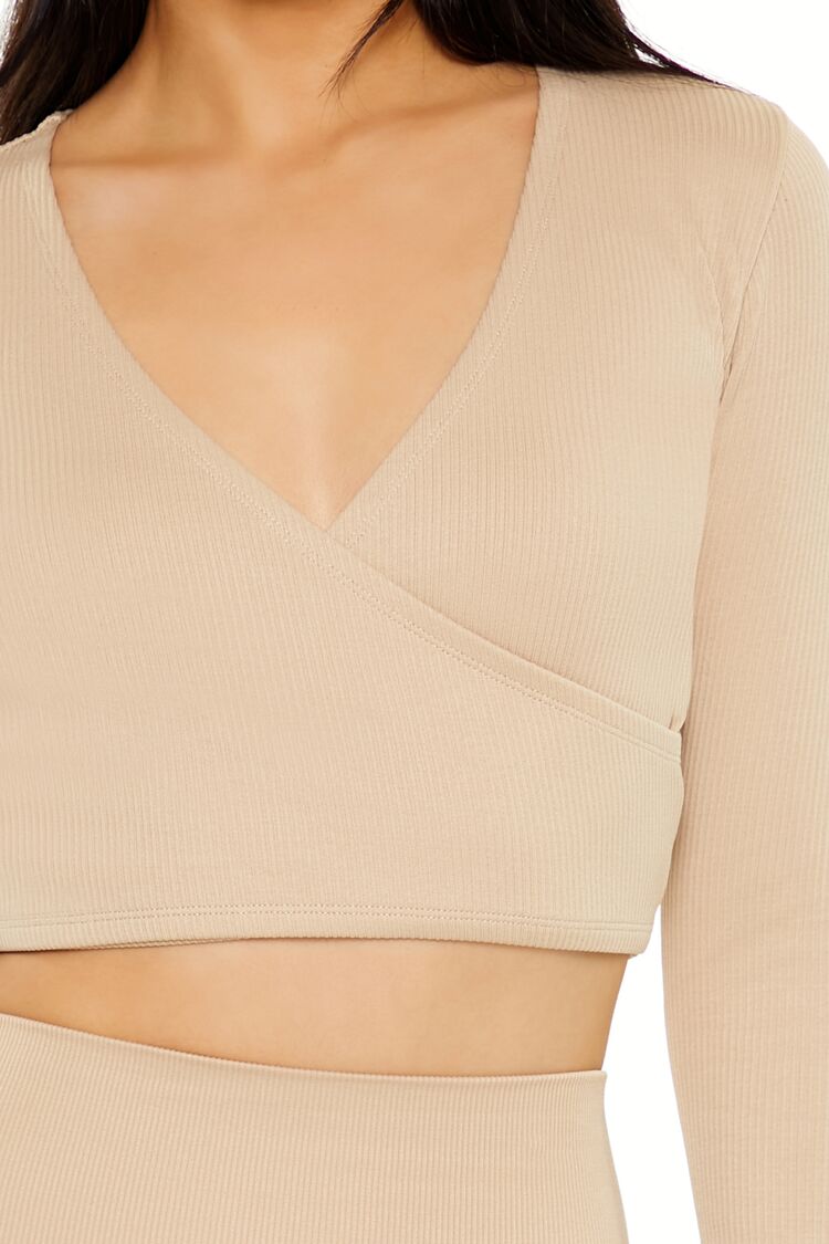 Active Seamless Surplice Crop Top-Feelings Star