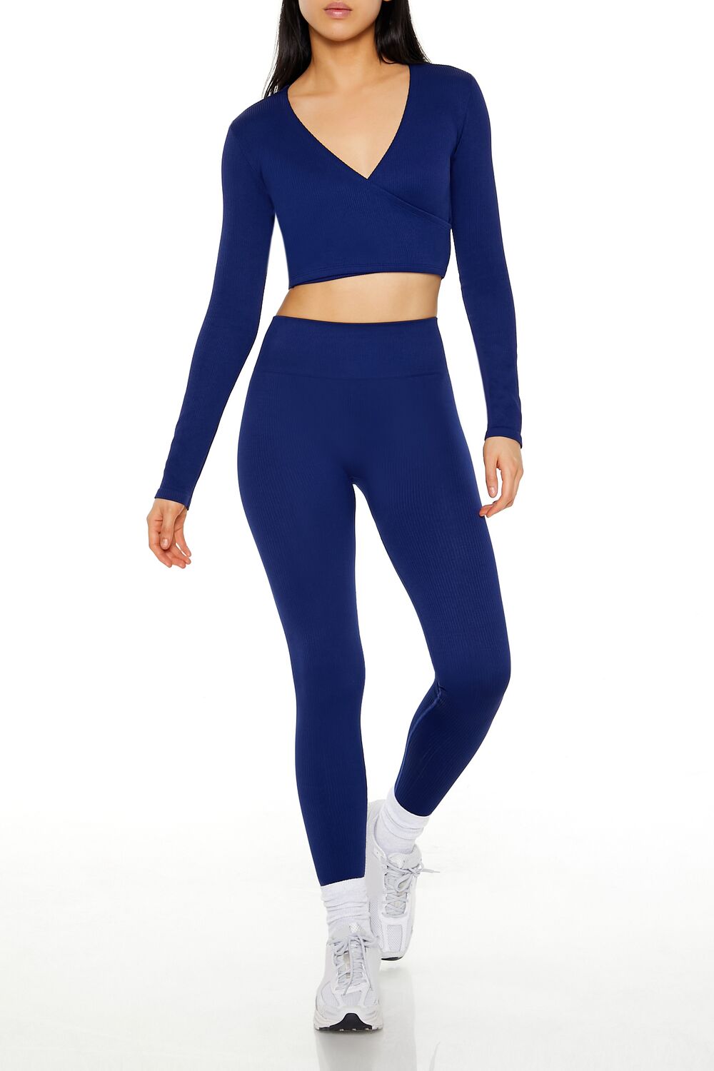 Active Seamless Surplice Crop Top-Feelings Star