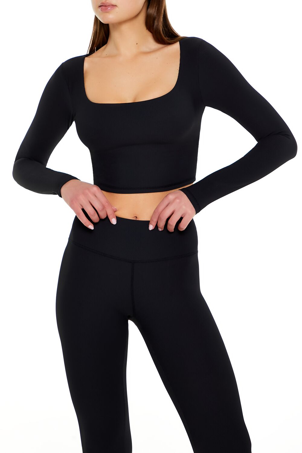 Active Square-Neck Crop Top-Feelings Star