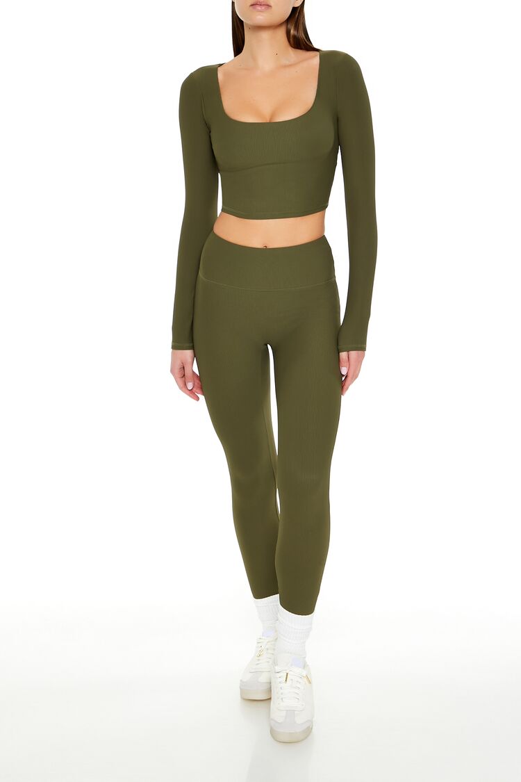 Active Square-Neck Crop Top-Feelings Star