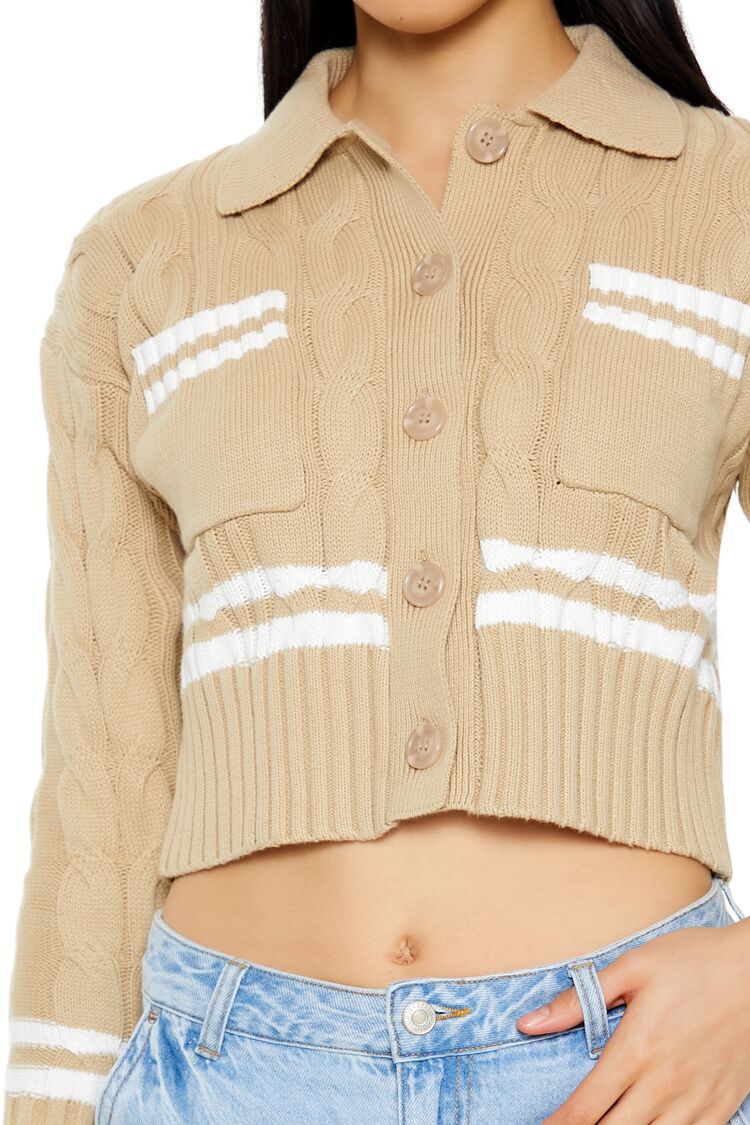Varsity-Striped Cardigan Sweater-Feelings Star
