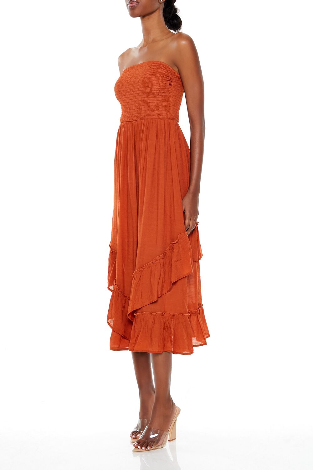 Strapless Layered Midi Dress-Feelings Star