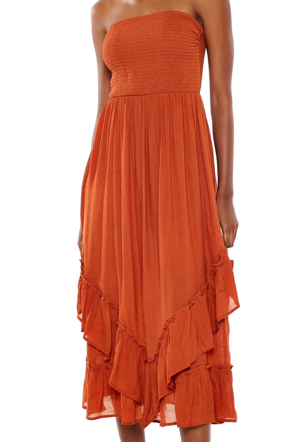 Strapless Layered Midi Dress-Feelings Star