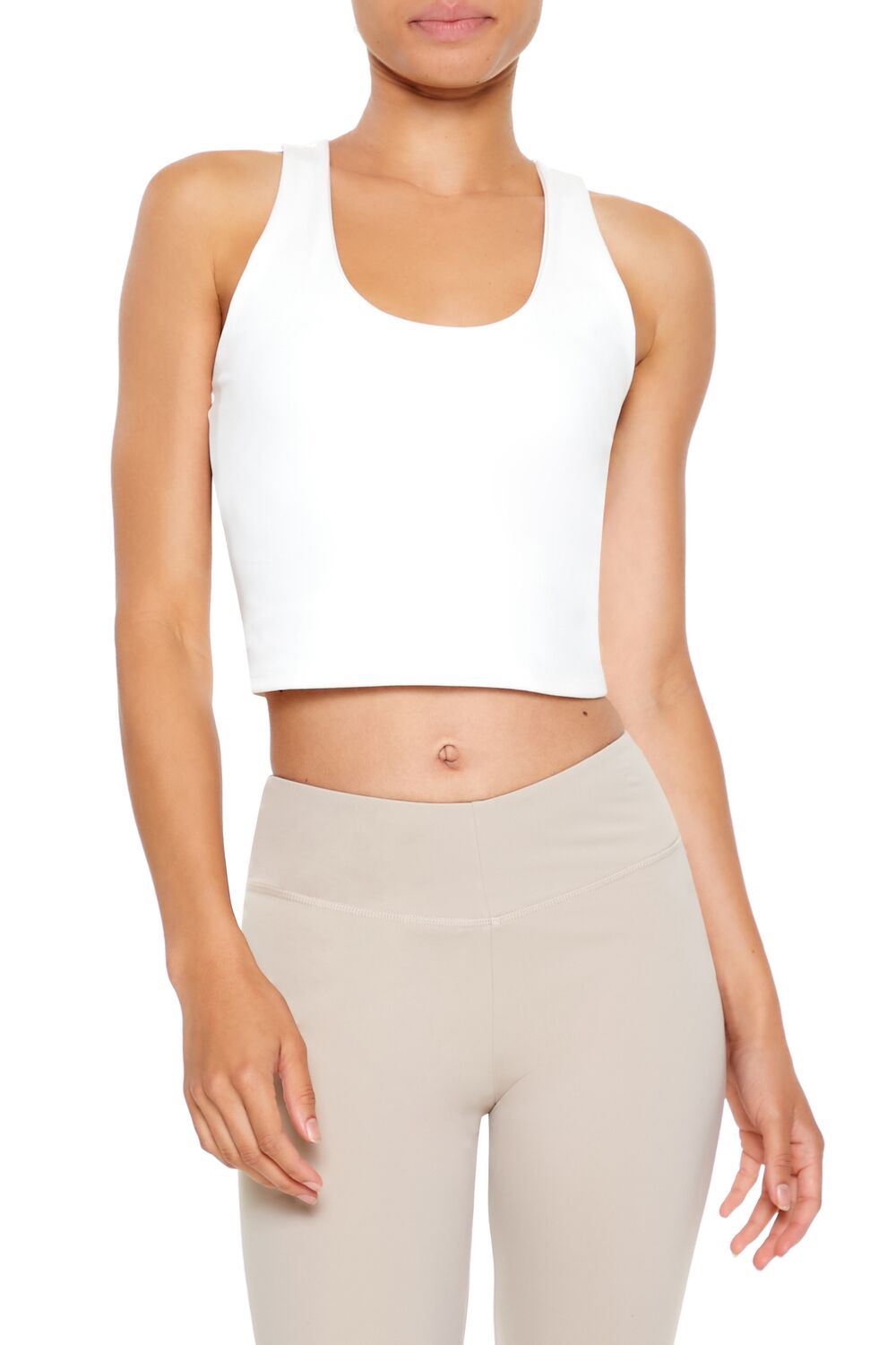 Active Cropped Racerback Tank Top-Feelings Star