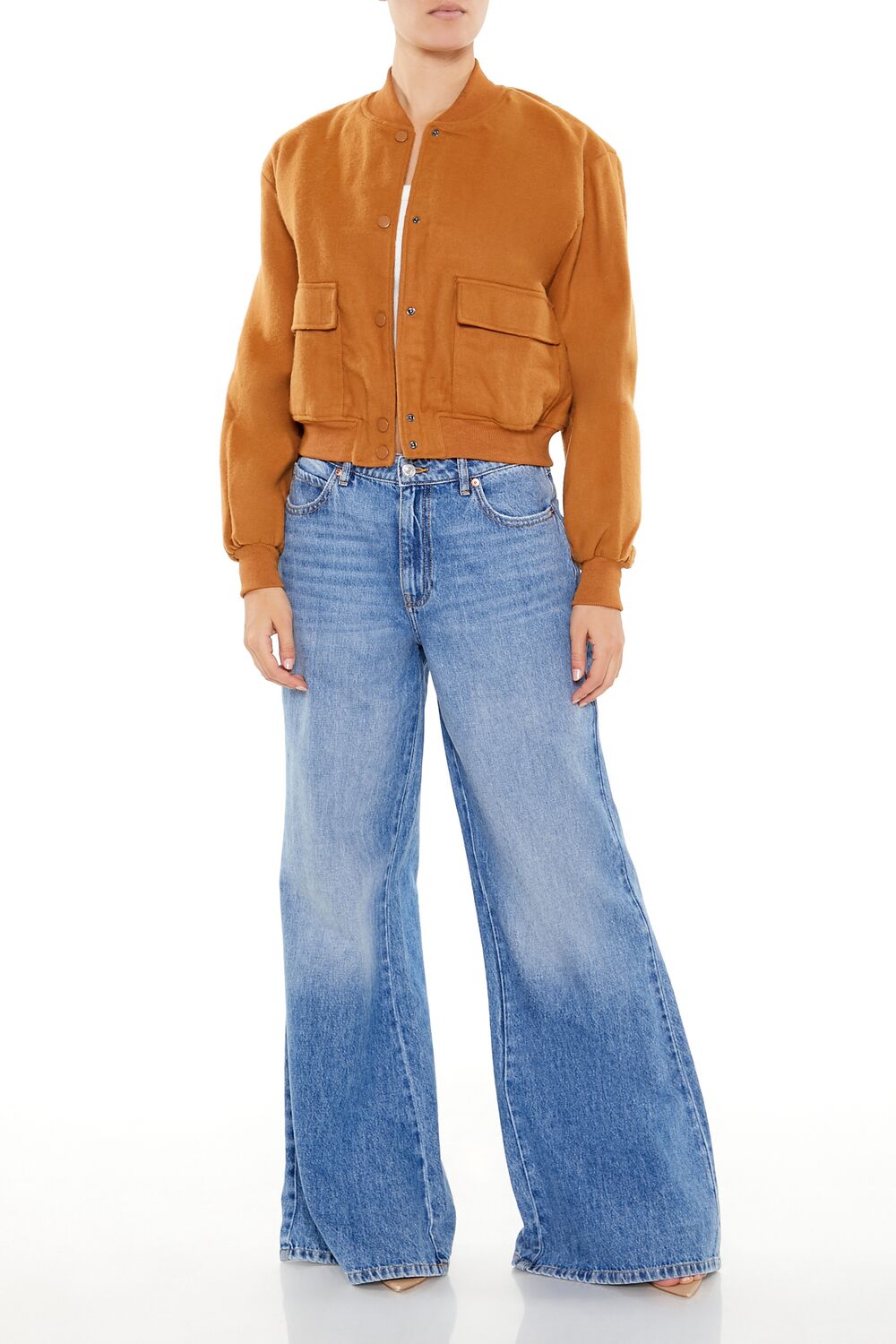 Button-Front Bomber Jacket-Feelings Star