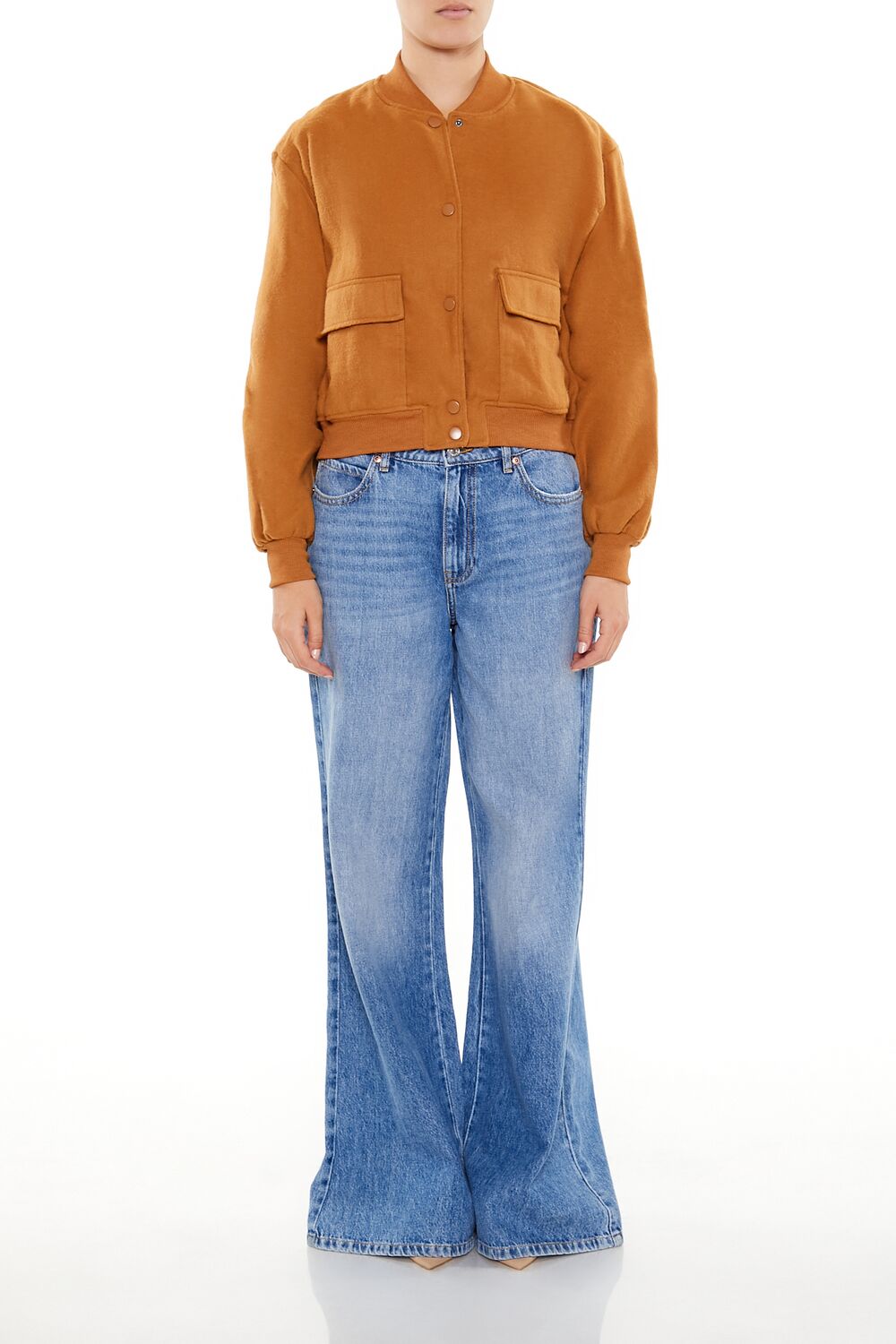 Button-Front Bomber Jacket-Feelings Star