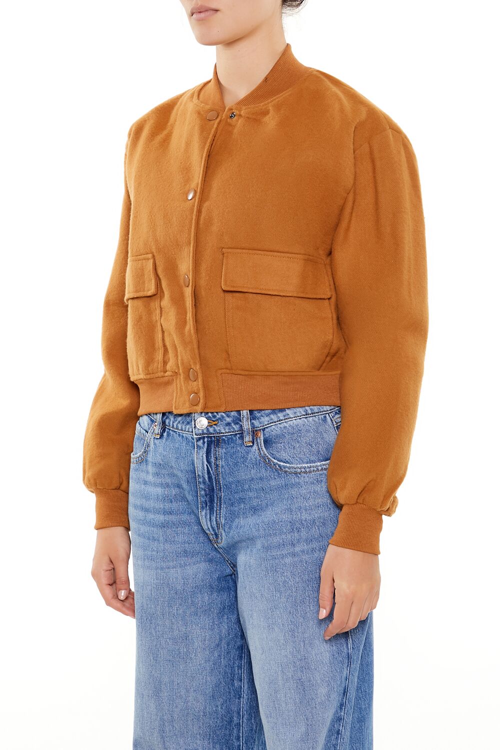 Button-Front Bomber Jacket-Feelings Star