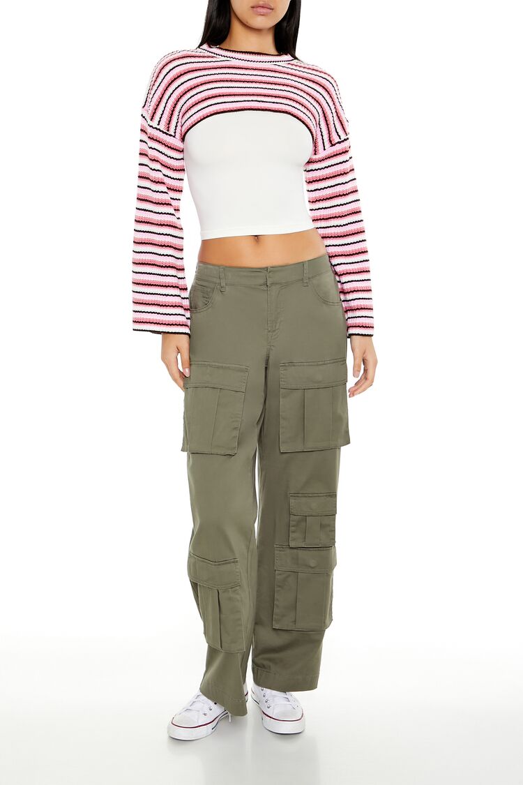 Striped Shrug Sweater-Feelings Star