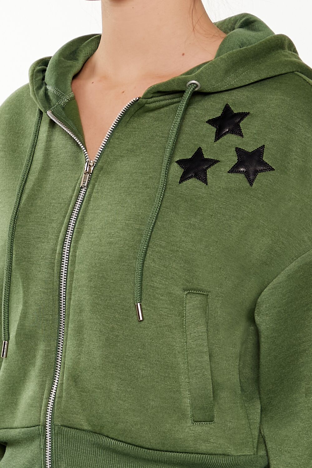 Star Patch Zip-Up Hoodie-Feelings Star