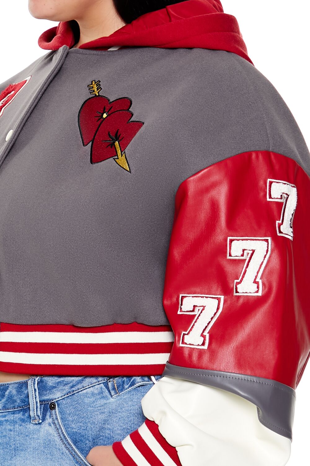 Plus Size Baby Girl Varsity Jacket-Feelings Star