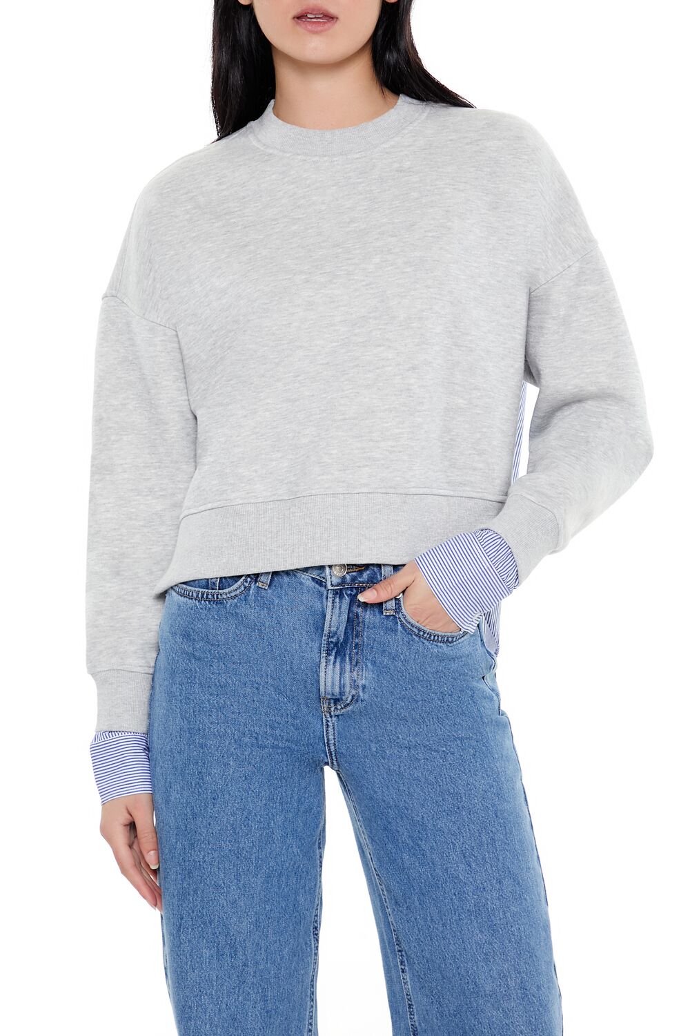 Striped Colorblock Combo Pullover-Feelings Star