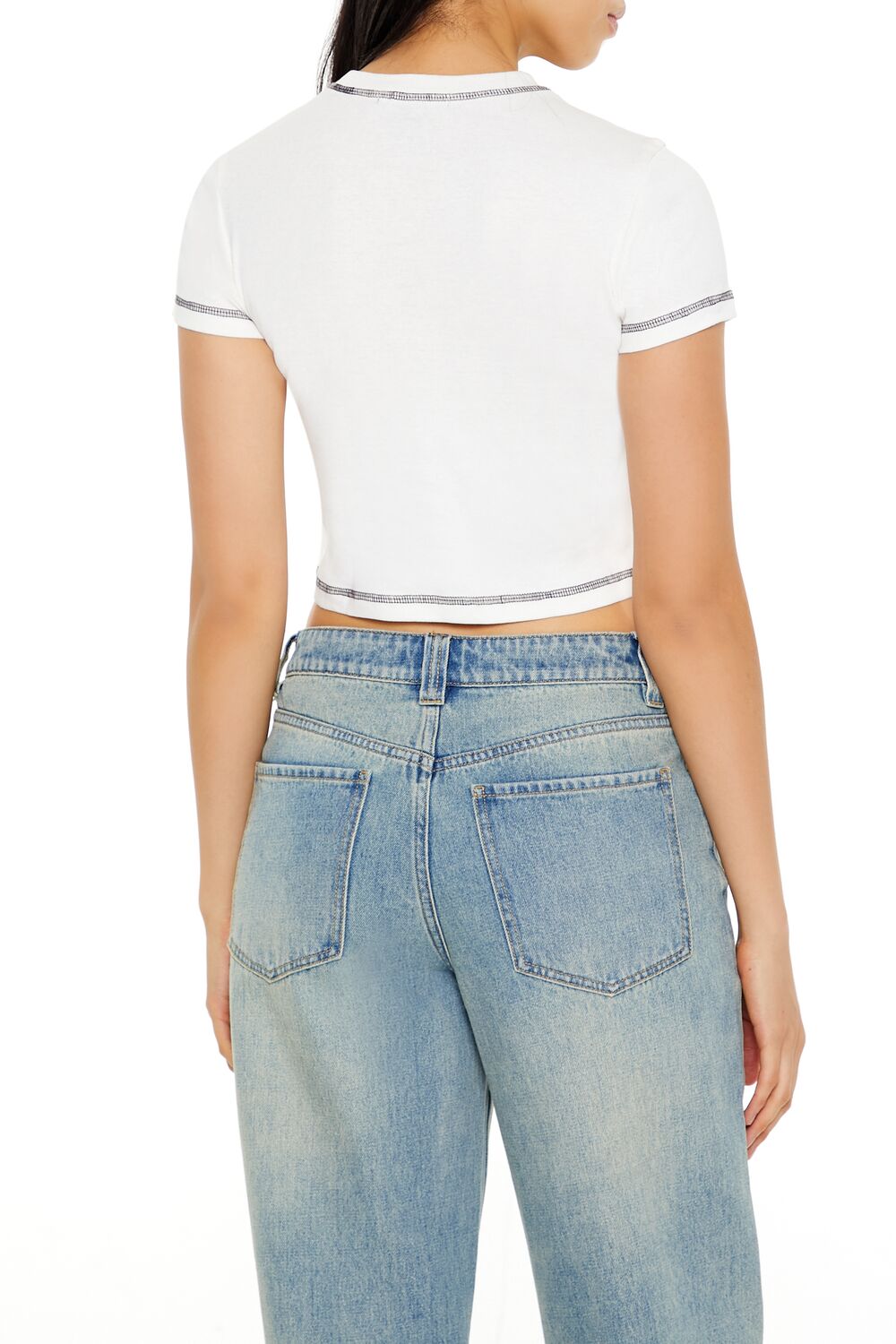 Bustier Graphic Baby Tee-Feelings Star