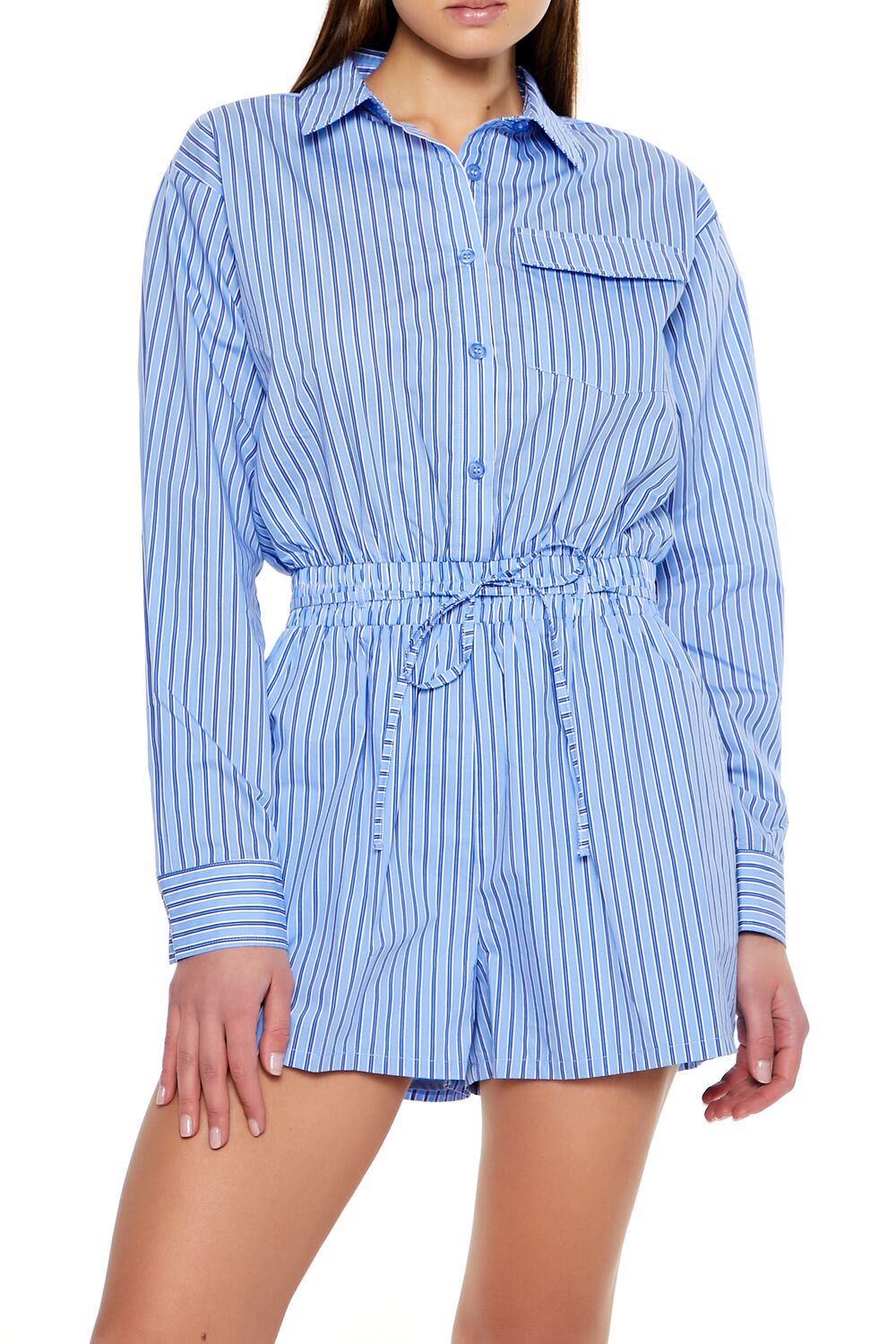 Striped Shirt Romper-Feelings Star