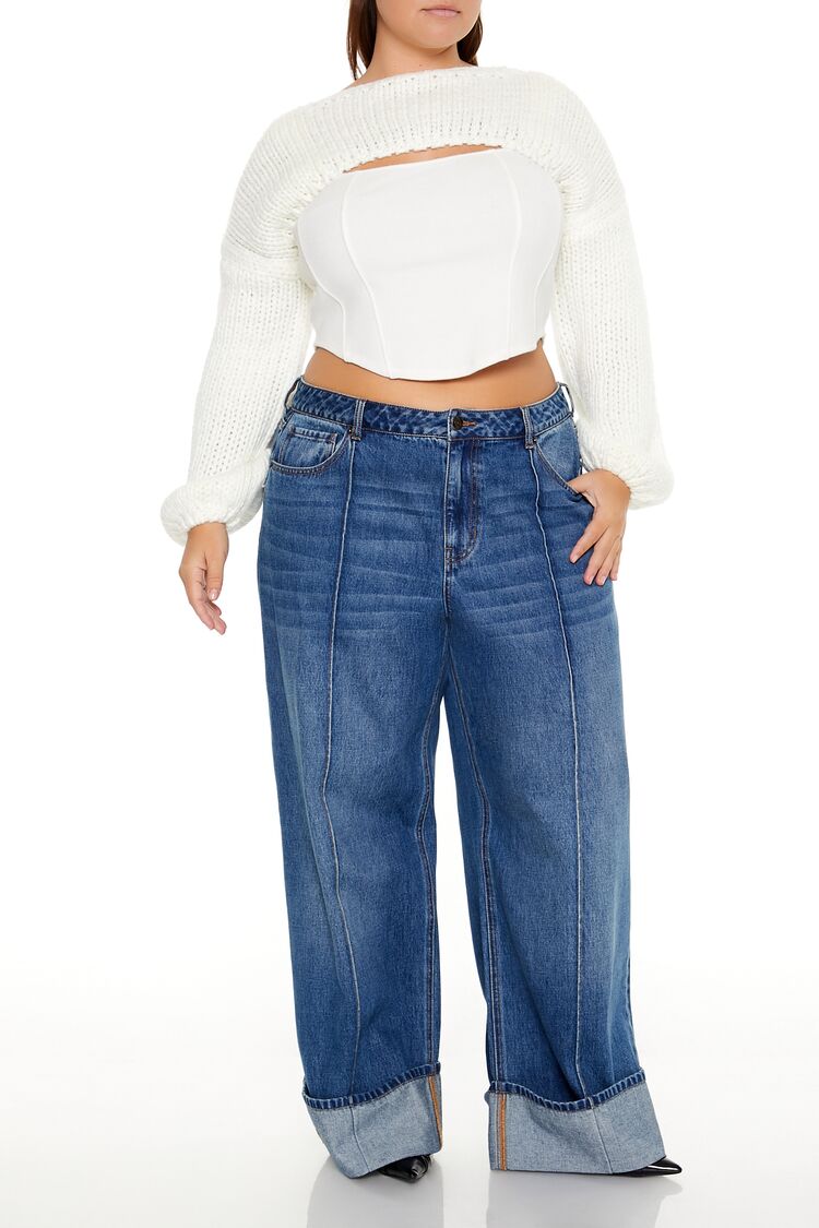 Plus Size Bolero Shrug Sweater-Feelings Star