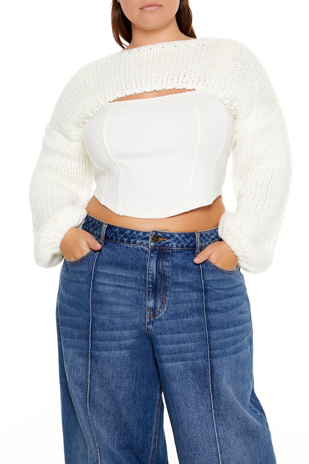Plus Size Bolero Shrug Sweater-Feelings Star