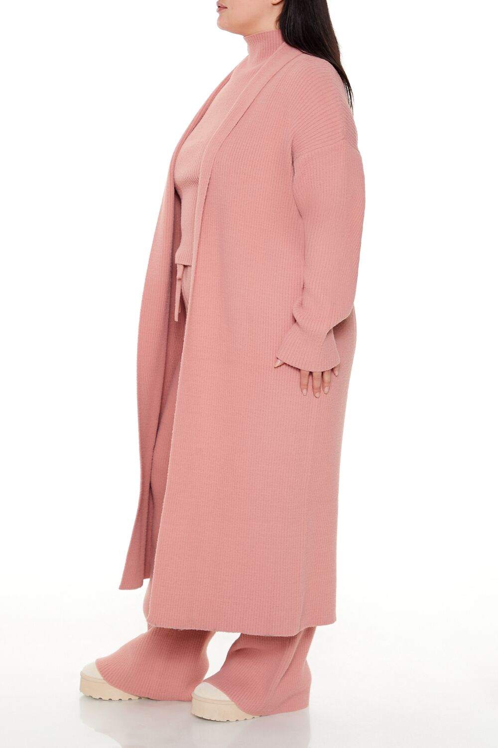 Plus Size Duster Cardigan Sweater-Feelings Star