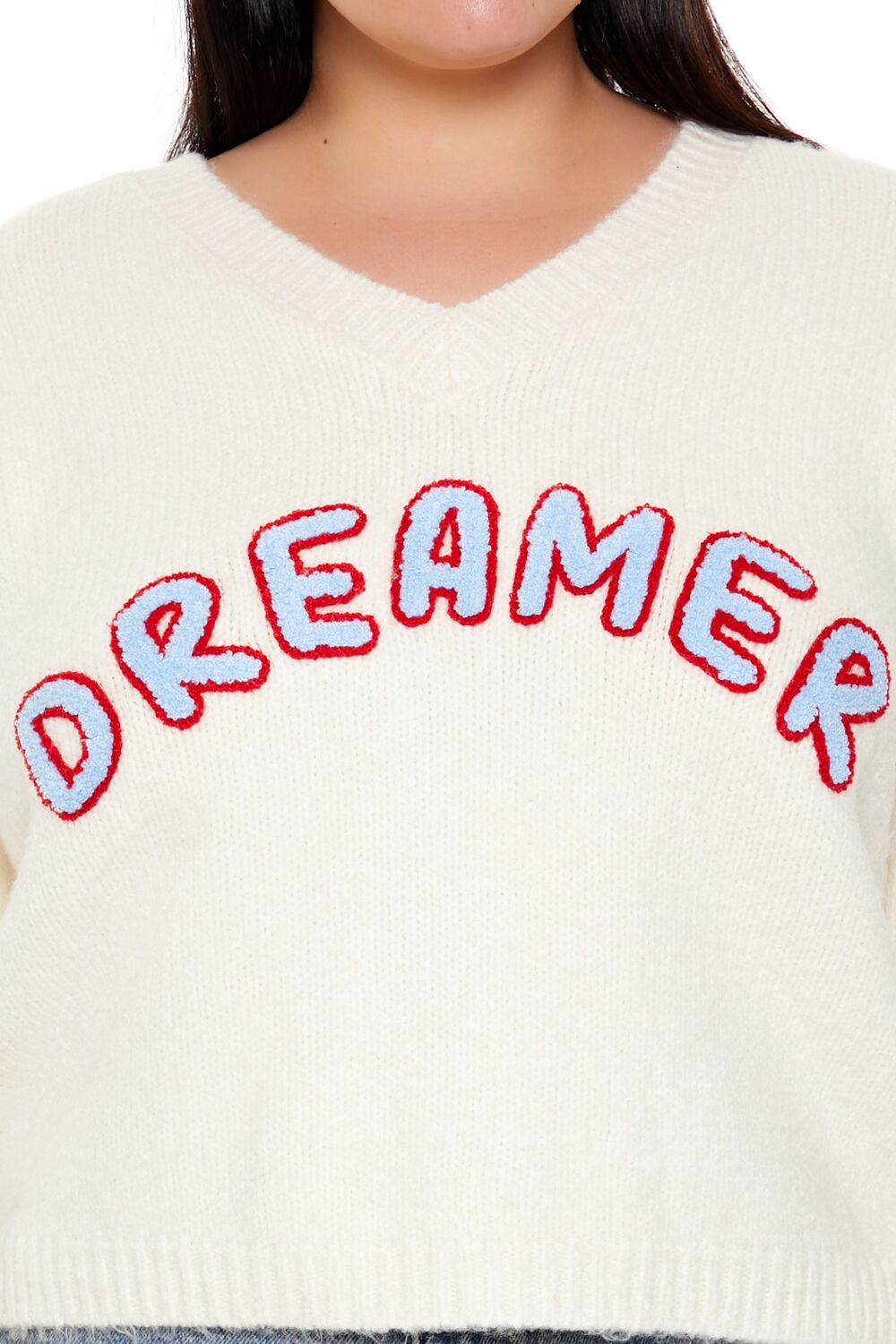 Plus Size Dreamer Fuzzy Knit Sweater-Feelings Star