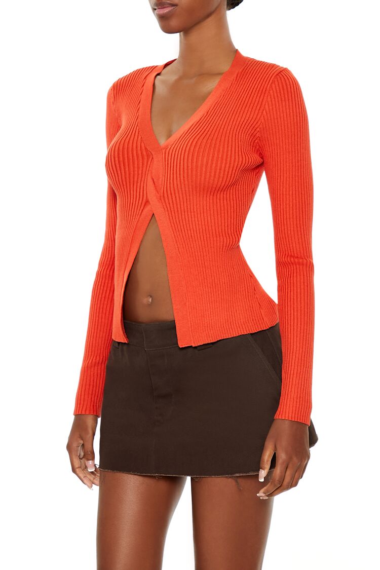 Twisted Split-Hem Sweater-Feelings Star