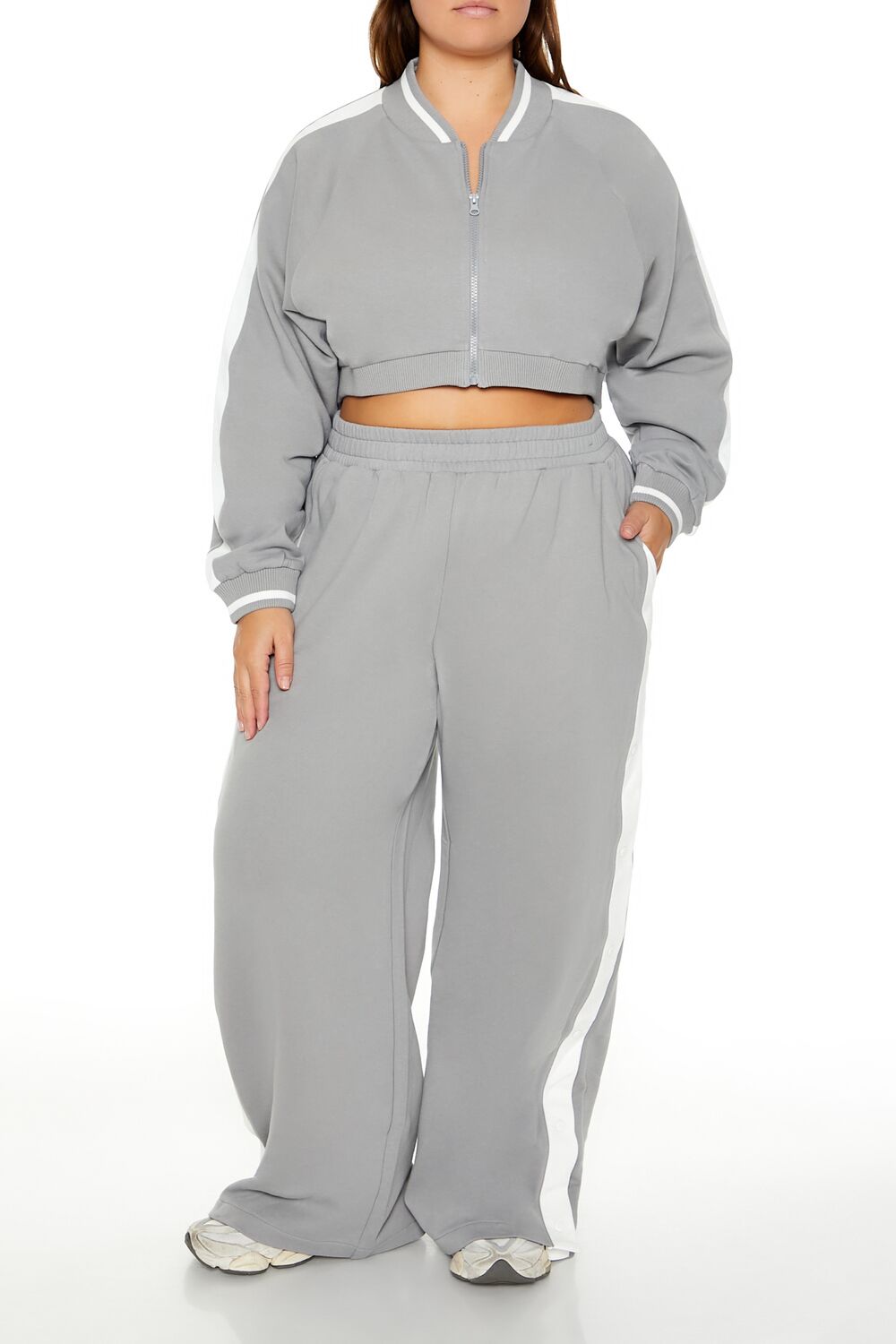 Plus Size Active Striped Jacket-Feelings Star