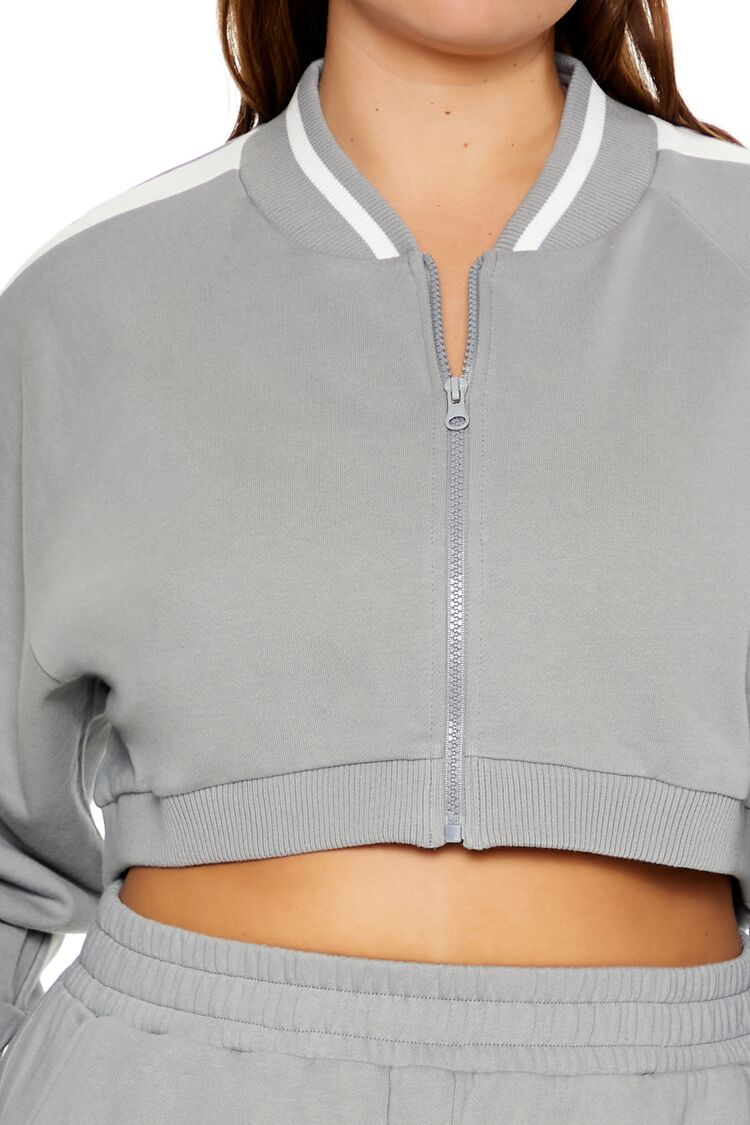 Plus Size Active Striped Jacket-Feelings Star