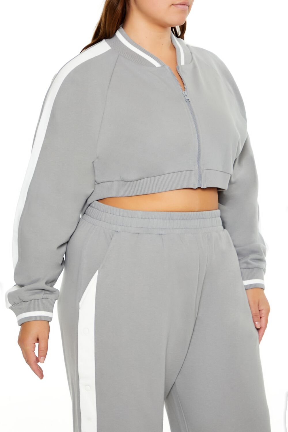 Plus Size Active Striped Jacket-Feelings Star