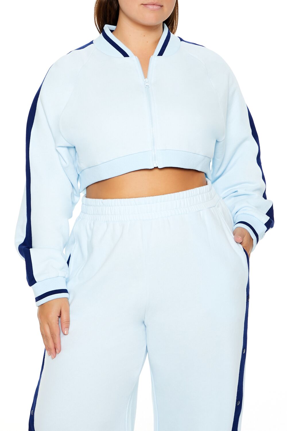 Plus Size Active Striped Jacket-Feelings Star