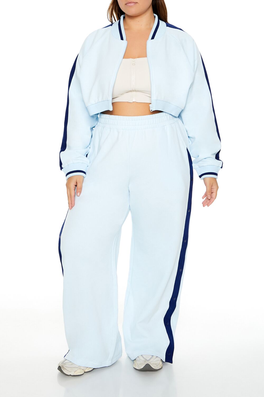 Plus Size Active Striped Jacket-Feelings Star