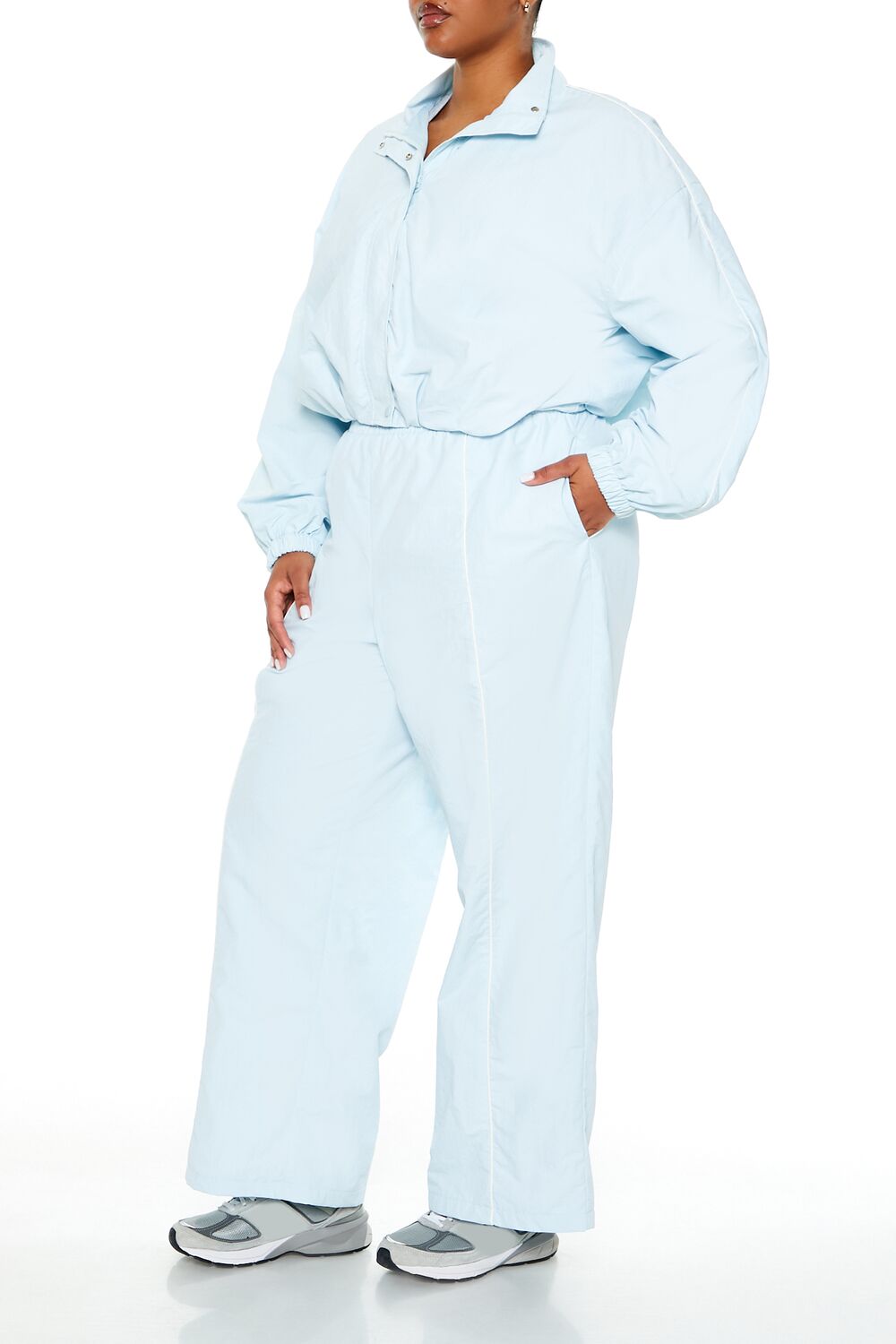 Plus Size Active Windbreaker Pants-Feelings Star